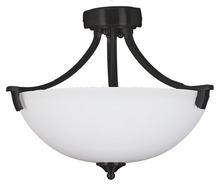  19497 - Victoria 3-Light Semi Flush Entry - MB White Glass